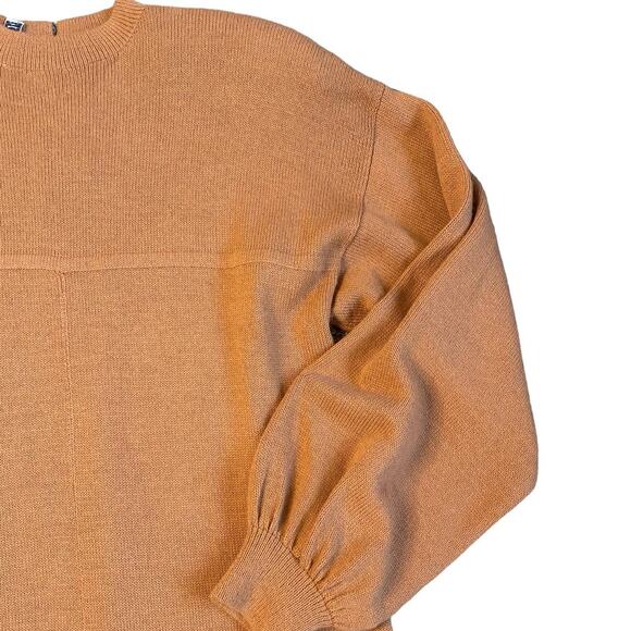 Vintage St. John by Marie Gray Camel Knit Mock Neck Sweater Dress Size 8 - Picture 6 of 8